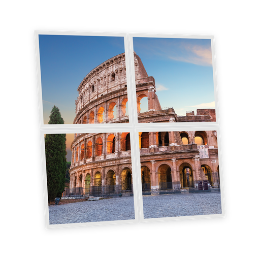 [DT1-ROM-6060-X4] Pack 4 Dalles LED Imprimées - Rome - 600x600mm - Usinée en France by DELITECH
