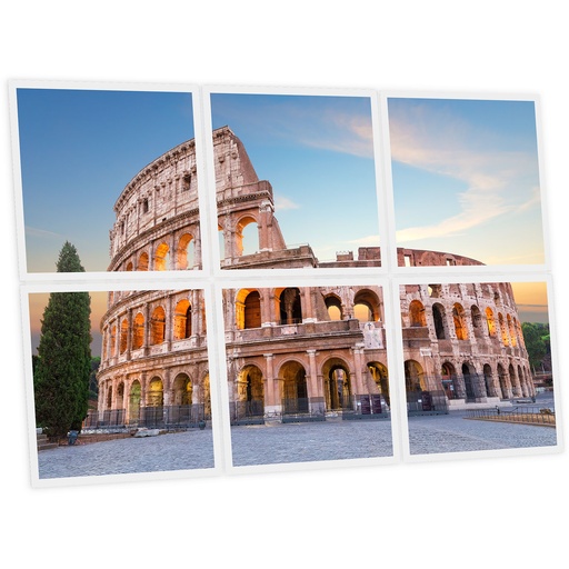 [DT1-ROM-6060-X6] Pack 6 Dalles LED Imprimées - Rome - 600x600mm - Usinée en France by DELITECH