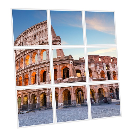 [DT1-ROM-6060-X9] Pack 9 Dalles LED Imprimées - Rome - 600x600mm - Usinée en France by DELITECH