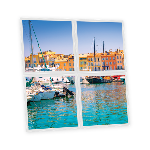 [DT1-TPZ-6060-X4] Pack 4 Dalles LED Imprimées - Saint-Tropez - 600x600mm - Usinée en France by DELITECH