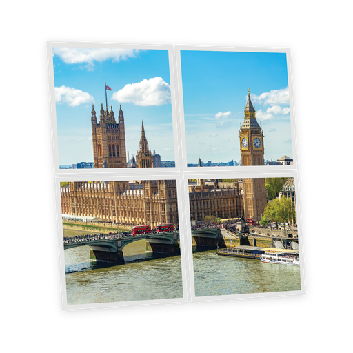 [DT1-LDN-6060-X4] Pack 4 Dalles LED Imprimées - London - 600x600mm - Usinée en France by DELITECH