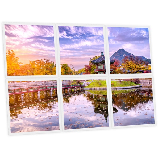 [DT1-KOR-6060-X6] Pack 6 Dalles LED Imprimées - Korea - 600x600mm - Usinée en France by DELITECH