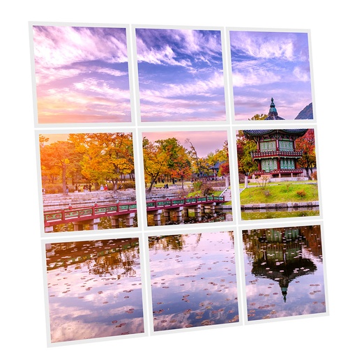 [DT1-KOR-6060-X9] Pack 9 Dalles LED Imprimées - Korea - 600x600mm - Usinée en France by DELITECH