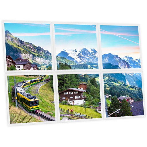 [DT1-SWI-6060-X6] Pack 6 Dalles LED Imprimées - Swiss - 600x600mm - Usinée en France by DELITECH