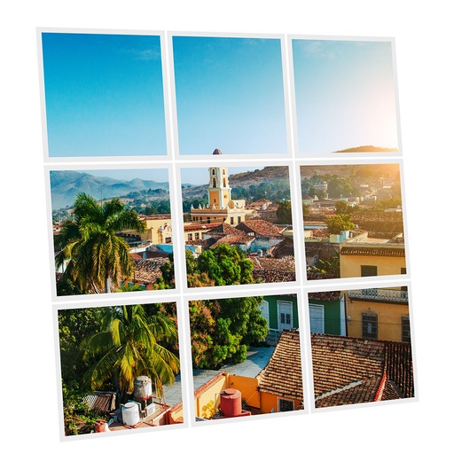 [DT1-CUB-6060-X9] Pack 9 Dalles LED Imprimées - Cuba - 600x600mm - Usinée en France by DELITECH