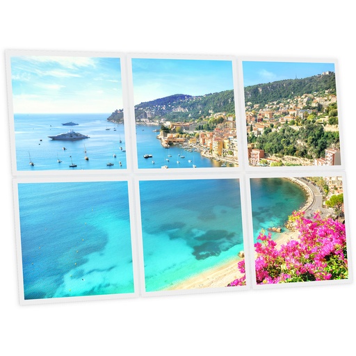 [DT1-MCO-6060-X6] Pack 6 Dalles LED Imprimées - Monaco - 600x600mm - Usinée en France by DELITECH