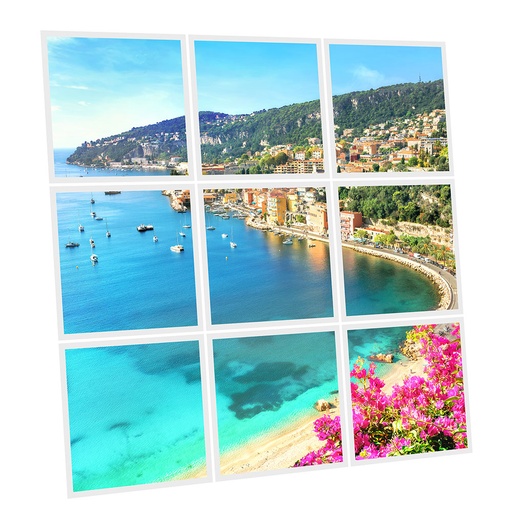 [DT1-MCO-6060-X9] Pack 9 Dalles LED Imprimées - Monaco - 600x600mm - Usinée en France by DELITECH