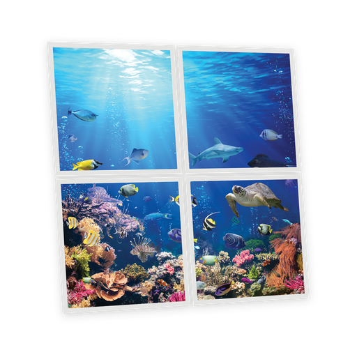 [DT1-SEA-6060-X4] Pack 4 Dalles LED Imprimées - Sea - 600x600mm - Usinée en France by DELITECH