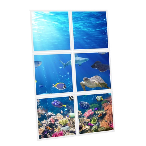 [DT1-SEA-6060-X6] Pack 6 Dalles LED Imprimées - Sea - 600x600mm - Usinée en France by DELITECH