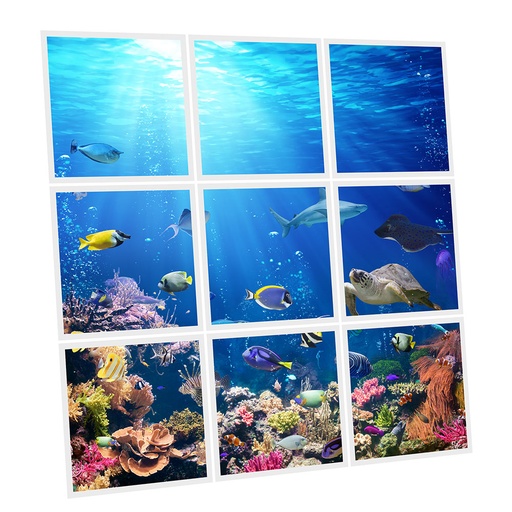 [DT1-SEA-6060-X9] Pack 9 Dalles LED Imprimées - Sea - 600x600mm - Usinée en France by DELITECH