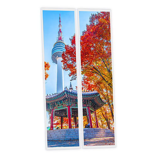 [DT1-SEO-12030-X2] Pack 2 Dalles LED Imprimées - Seoul - 1200x300mm - Usinée en France by DELITECH