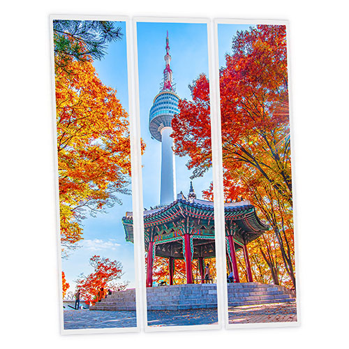 [DT1-SEO-12030-X3] Pack 3 Dalles LED Imprimées - Seoul - 1200x300mm - Usinée en France by DELITECH
