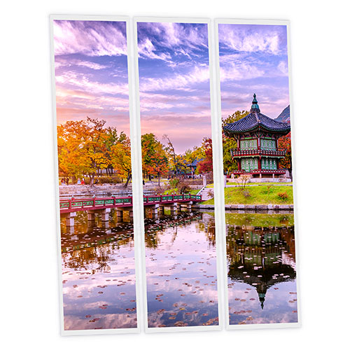 [DT1-KOR-12030-X3] Pack 3 Dalles LED Imprimées - Korea - 1200x300mm - Usinée en France by DELITECH