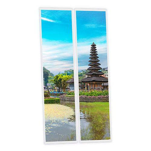 [DT1-BAL-12030-X2] Pack 2 Dalles LED Imprimées - Bali - 1200x300mm - Usinée en France by DELITECH