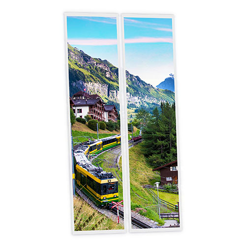 [DT1-SWI-12030-X2] Pack 2 Dalles LED Imprimées - Swiss - 1200x300mm - Usinée en France by DELITECH