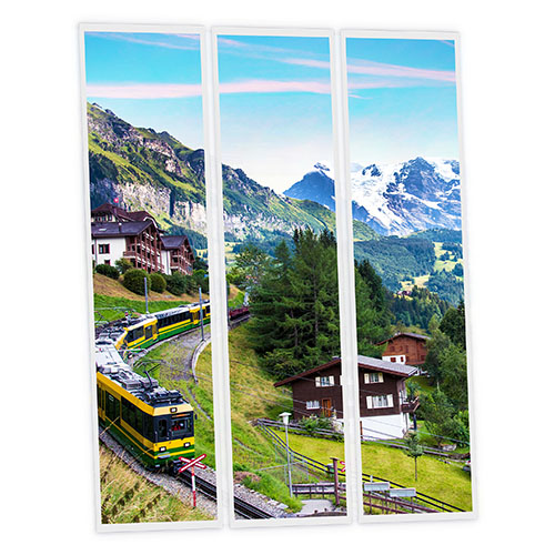 [DT1-SWI-12030-X3] Pack 3 Dalles LED Imprimées - Swiss - 1200x300mm - Usinée en France by DELITECH
