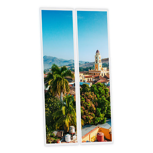 [DT1-CUB-12030-X2] Pack 2 Dalles LED Imprimées - Cuba - 1200x300mm - Usinée en France by DELITECH
