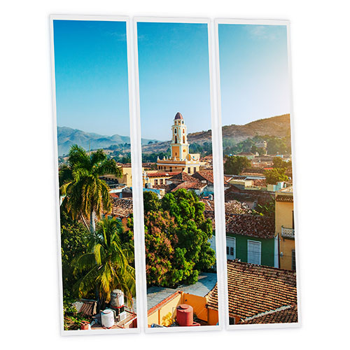[DT1-CUB-12030-X3] Pack 3 Dalles LED Imprimées - Cuba - 1200x300mm - Usinée en France by DELITECH