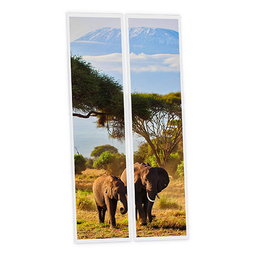 [DT1-ELE-12030-X2] Pack 2 Dalles LED Imprimées - Elephant - 1200x300mm - Usinée en France by DELITECH