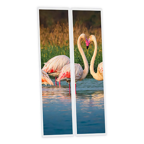 [DT1-FLA-12030-X2] Pack 2 Dalles LED Imprimées - Flamingo - 1200x300mm - Usinée en France by DELITECH