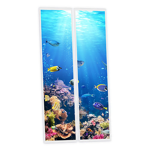 [DT1-SEA-12030-X2] Pack 2 Dalles LED Imprimées - Sea - 1200x300mm - Usinée en France by DELITECH