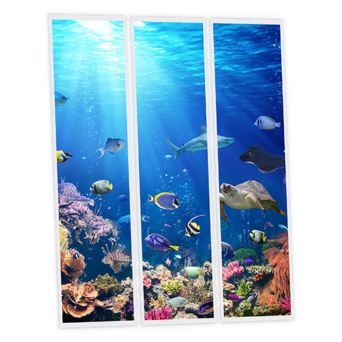 [DT1-SEA-12030-X3] Pack 3 Dalles LED Imprimées - Sea - 1200x300mm - Usinée en France by DELITECH