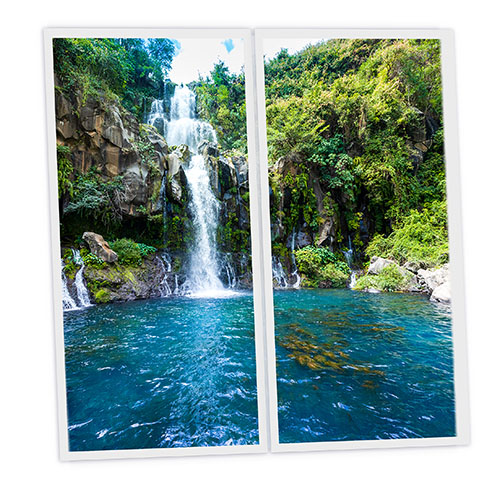 [DT1-REU-12060-X2] Pack 2 Dalles LED Imprimées - Reunion - 1200x600mm - Usinée en France by DELITECH