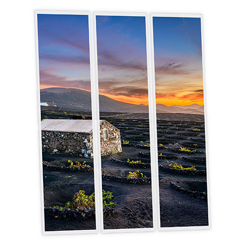 [DT1-CAN-12030-X3] Pack 3 Dalles LED Imprimées - Canary Islands - 1200x300mm - Usinée en France by DELITECH