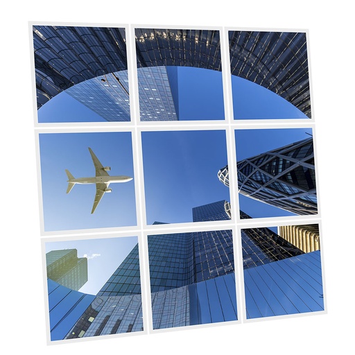 [DT1-PLN-6060-X9] Pack 9 Dalles LED Imprimées - Plane - 600x600mm - Usinée en France by DELITECH
