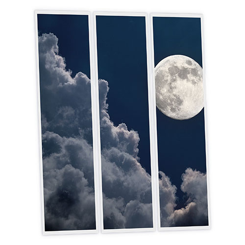 [DT1-MOO-12030-X3] Pack 3 Dalles LED Imprimées - Moon - 1200x300mm - Usinée en France by DELITECH