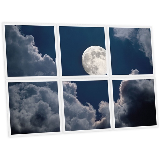 [DT1-MOO-6060-X6] Pack 6 Dalles LED Imprimées - Moon - 600x600mm - Usinée en France by DELITECH