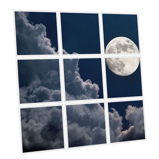 [DT1-MOO-6060-X9] Pack 9 Dalles LED Imprimées - Moon - 600x600mm - Usinée en France by DELITECH