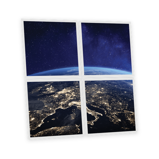 [DT1-EAR-6060-X4] Pack 4 Dalles LED Imprimées - Earth - 600x600mm - Usinée en France by DELITECH