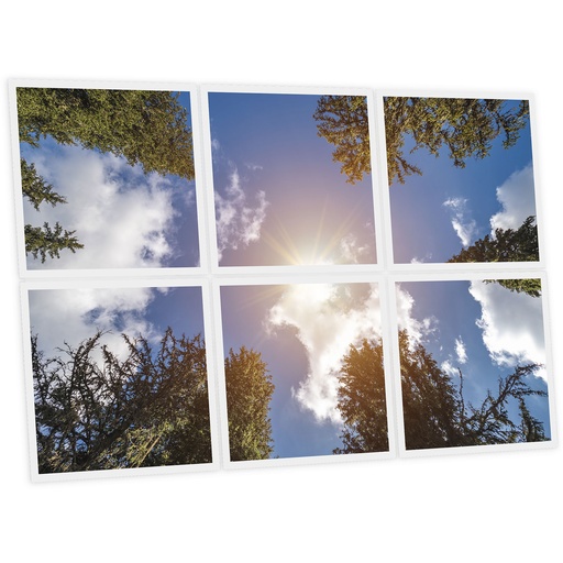 [DT1-DAY-6060-X6] Pack 6 Dalles LED Imprimées - Day - 600x600mm - Usinée en France by DELITECH