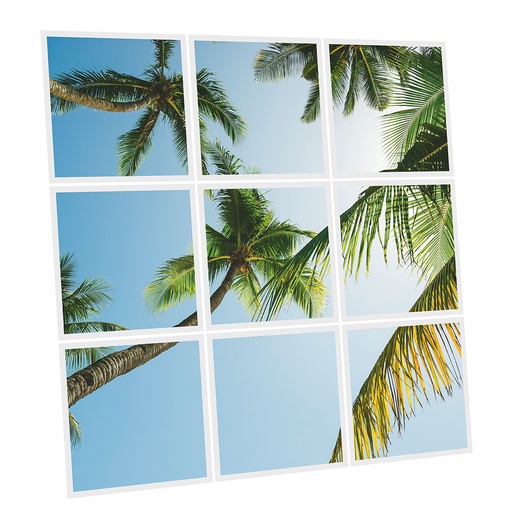 [DT1-PAL-6060-X9] Pack 9 Dalles LED Imprimées - Palm - 600x600mm - Usinée en France by DELITECH