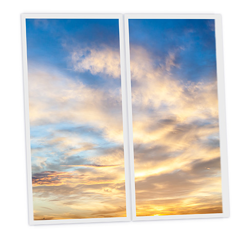 [DT1-LAN-12060-X2] Pack 2 Dalles LED Imprimées - Landscape - 1200x600mm - Usinée en France by DELITECH