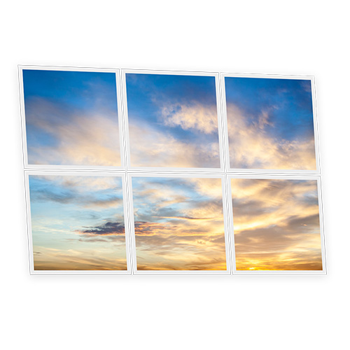 [DT1-LAN-6060-X6] Pack 6 Dalles LED Imprimées - Landscape - 600x600mm - Usinée en France by DELITECH