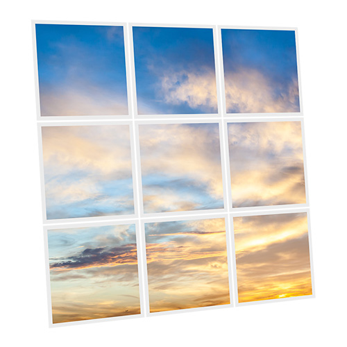 [DT1-LAN-6060-X9] Pack 9 Dalles LED Imprimées - Landscape - 600x600mm - Usinée en France by DELITECH