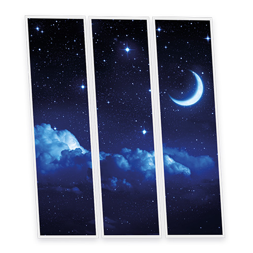 [DT1-MON-12030-X3] Pack 3 Dalles LED Imprimées - Moonlight - 1200x300mm - Usinée en France by DELITECH