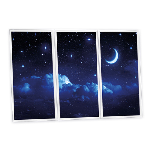 [DT1-MON-12060-X3] Pack 3 Dalles LED Imprimées - Moonlight - 1200x600mm - Usinée en France by DELITECH