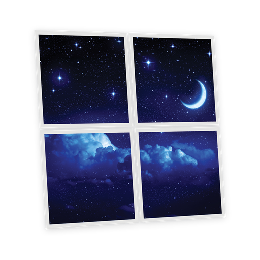 [DT1-MON-6060-X4] Pack 4 Dalles LED Imprimées - Moonlight - 600x600mm - Usinée en France by DELITECH