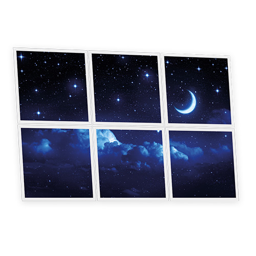 [DT1-MON-6060-X6] Pack 6 Dalles LED Imprimées - Moonlight - 600x600mm - Usinée en France by DELITECH