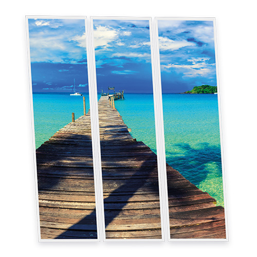 [DT1-TRO-12030-X3] Pack 3 Dalles LED Imprimées - Tropical - 1200x300mm - Usinée en France by DELITECH