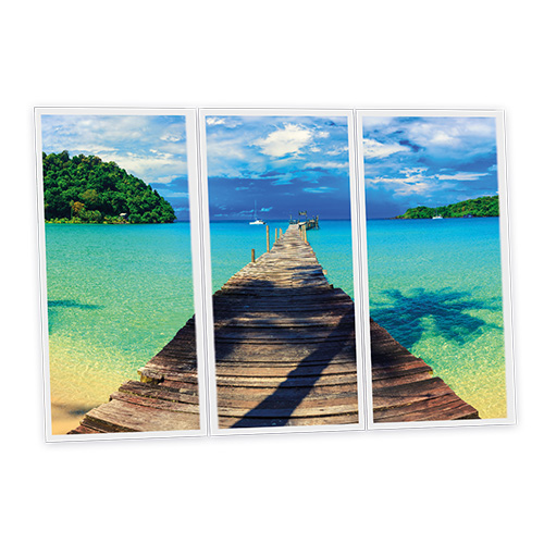 [DT1-TRO-12060-X3] Pack 3 Dalles LED Imprimées - Tropical - 1200x600mm - Usinée en France by DELITECH