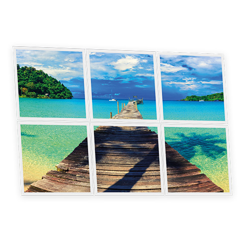 [DT1-TRO-6060-X6] Pack 6 Dalles LED Imprimées - Tropical - 600x600mm - Usinée en France by DELITECH