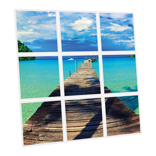 [DT1-TRO-6060-X9] Pack 9 Dalles LED Imprimées - Tropical - 600x600mm - Usinée en France by DELITECH