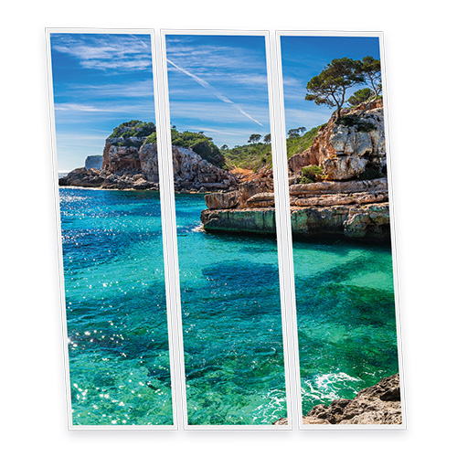 [DT1-COV-12030-X3] Pack 3 Dalles LED Imprimées - Coves - 1200x300mm - Usinée en France by DELITECH