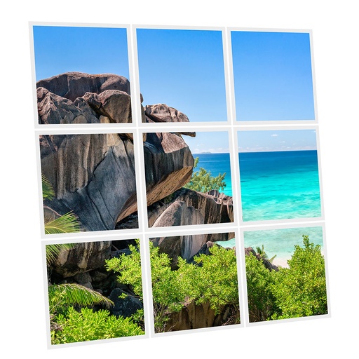 [DT1-CLI-6060-X9] Pack 9 Dalles LED Imprimées - Cliff - 600x600mm - Usinée en France by DELITECH