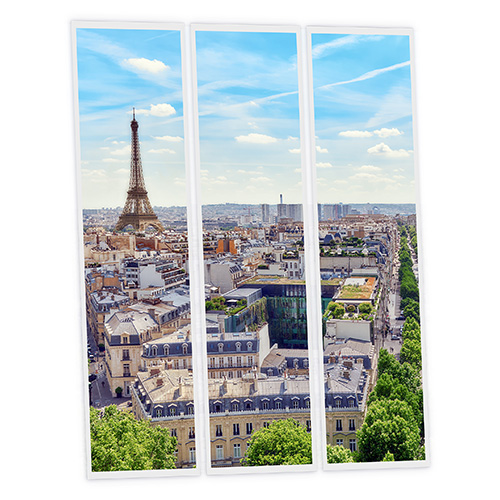 [DT1-PAR-12030-X3] Pack 3 Dalles LED Imprimées - Paris - 1200x300mm - Usinée en France by DELITECH