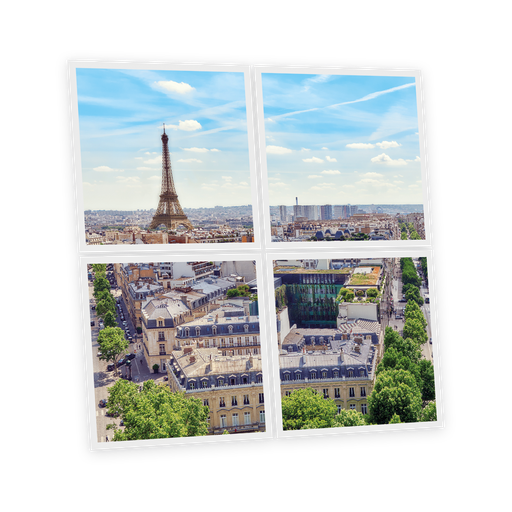 [DT1-PAR-6060-X4] Pack 4 Dalles LED Imprimées - Paris - 600x600mm - Usinée en France by DELITECH